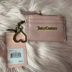 JUICY COUTURE pink Flat ID,credit card&coin keychain Wallet MSRP was $35 New!
